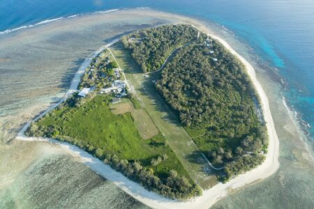 Aerial view of Lady Elliot Island in Queensland, Australia.の写真素材