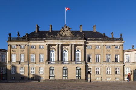 Copenhagen, Denmark - January 28, 2016: Photograph of the royal palace Amalienborg.のeditorial素材