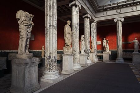 Copenhagen, Denmark - February 16, 2016: Roman and Greek Sculptures in the New Carlsberg Glyptotek.のeditorial素材