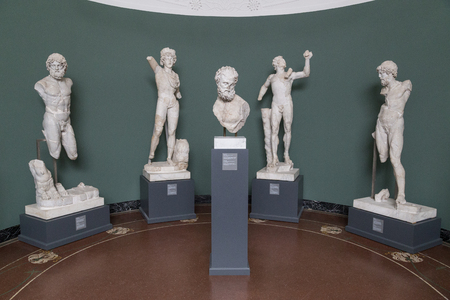 Copenhagen, Denmark - February 16, 2016: Roman and Greek Sculptures in the New Carlsberg Glyptotek.のeditorial素材