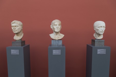 Copenhagen, Denmark - February 16, 2016: Roman and Greek Sculptures in the New Carlsberg Glyptotek.のeditorial素材