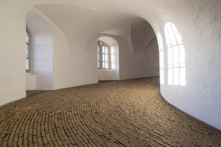 Photograph of the spiral ramp of the round tower in Copenhagen, Denmark.のeditorial素材