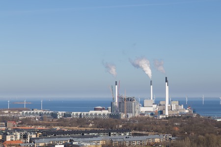 Copenhagen, Denmark - March 16, 2016: Photograph of Amager Power Plant which main task is to supply district heat to Greater Copenhagen.のeditorial素材