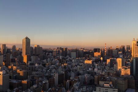 Tokyo, Japan - December 18, 2014: Photograph of Tokyo skyline taken from the World Trade Center.のeditorial素材