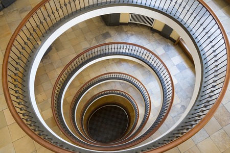 Copenhagen, Denmark - April 25, 2016: Atrium of the Axelborg Towerの写真素材