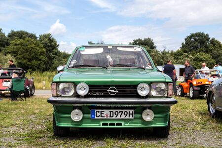Celle, Germany - August 7, 2016: Front view of an Opel Kadett at the annual Kaefer Meetingのeditorial素材