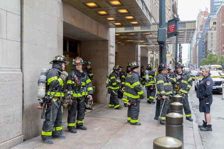 New York City Firemen and Truck