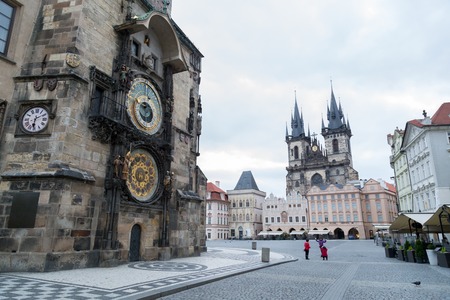 Astronomical Clock and Old Town Square in Pragueのeditorial素材