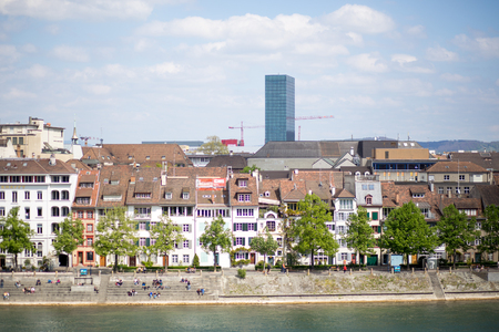 View of Basel and the Rhine riverのeditorial素材