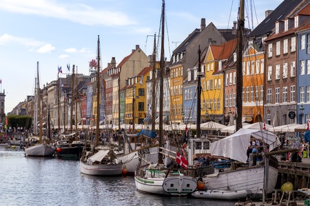 Nyhavn harbor in Copenhagen, Denmarkのeditorial素材