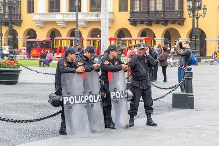 Policemen in Lima, Peruのeditorial素材