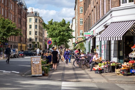 Norrebro district in Copenhagenのeditorial素材