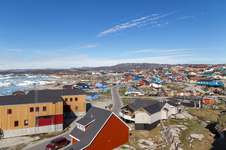 Colorful houses in Ilulissat, Greenlandのeditorial素材