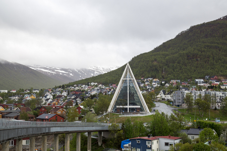 Arctic Cathedral in Tromso, Norwayの写真素材
