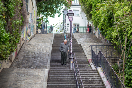 Montmartre district in Paris, Franceのeditorial素材
