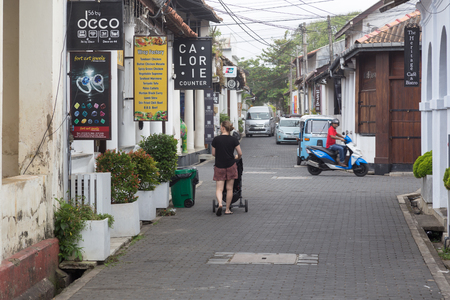 Small street in Galle Fort, Sri Lankaのeditorial素材