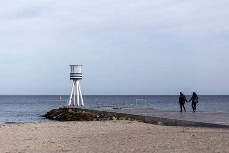 Lifeguard Tower at Bellevue Beach in Copenhagen, Denmarkのeditorial素材