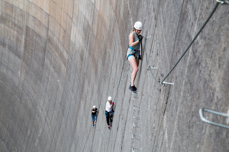 Via Ferrata on Schlegeis Dam in Austriaのeditorial素材
