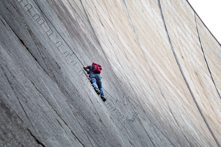 Via Ferrata on Schlegeis Dam in Austriaのeditorial素材