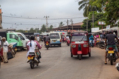 Busy road in Negombo, Sri Lankaのeditorial素材