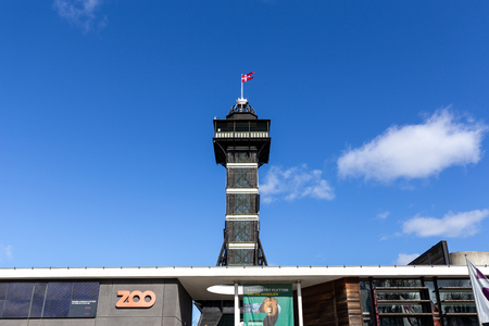 Copenhagen, Denmark - March 19, 2019:  The observational tower in Copenhagen Zoo.のeditorial素材