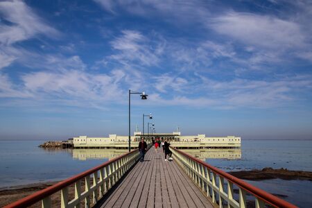 Malmo, Sweden - April 20, 2019: The historic Ribersborgs Kallbadhus, an outdoor bathing establishment, spa and restaurantのeditorial素材