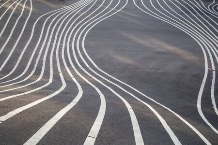 Copenhagen, Denmark - October 4, 2016: Whites stripes at Superkilen Park in Norrebro district. Designed by the arts group Superflex.のeditorial素材