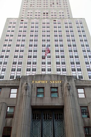 New York, United States of America - November 19, 2016: Front facade view of the Empire State Building.のeditorial素材