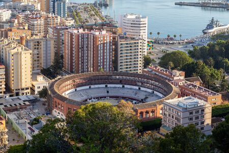 Malaga, Spain - May 25, 2019: Aerial view of the bull ring La Malagueta.のeditorial素材