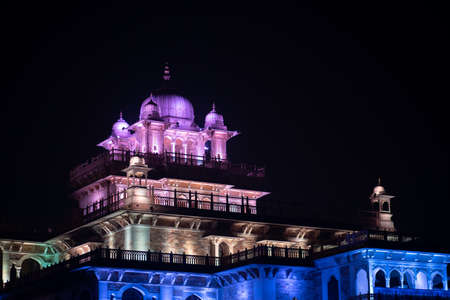 Jaipur, India - December 12, 2019: The illuminated Albert Hall at night.のeditorial素材