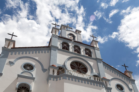 Huaraz, Peru - September 20, 2015: Low angle view of a Church Soledad.のeditorial素材