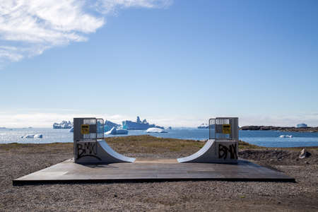 Skatepark in Qeqertarsuaq, Greenlandのeditorial素材