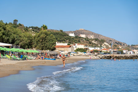 Kalives Beach on Crete, Greeceのeditorial素材