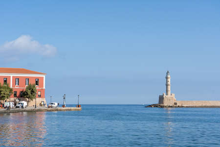 Lighthouse of Chania on Crete, Greeceのeditorial素材