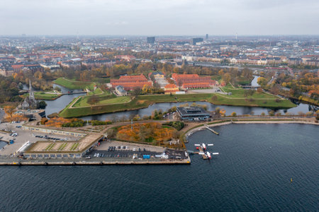 Drone view of Fortress Kastellet in Copenhagenのeditorial素材