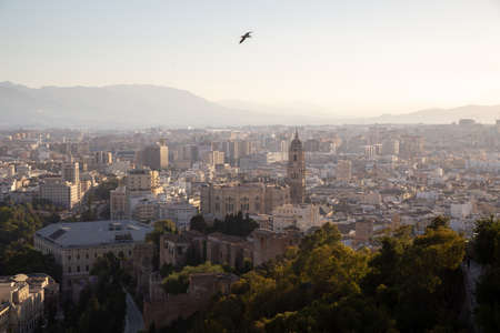 Aerial view of the Old Town of Malaga, Spainのeditorial素材