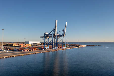 Drone View of Copenhagen Malmo Container Terminal