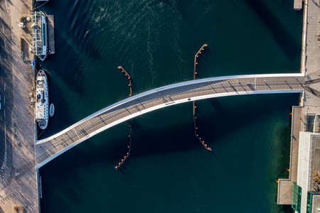 Aerial View of Lille Langebro Bridge in Copenhagenのeditorial素材