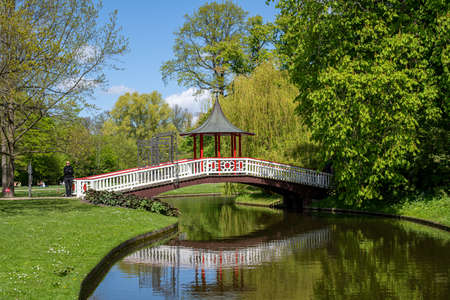 Chinese Bridge in Frederiksberg Park, Denmarkのeditorial素材