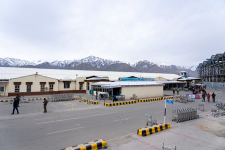 Kushok Bakula Rimpochee Airport in Leh, Indiaのeditorial素材