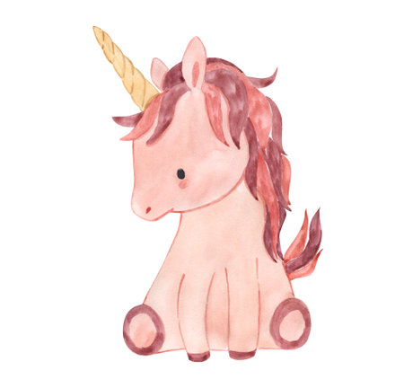watercolor unicorn. Illustration for kidsの写真素材
