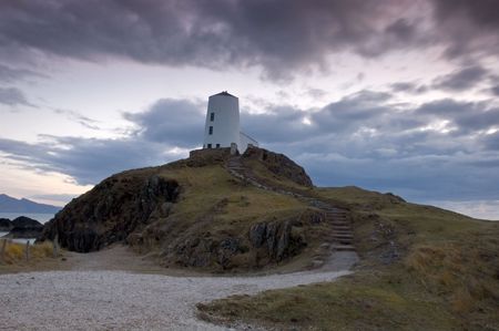 llandwyn island light house in north west walesの写真素材