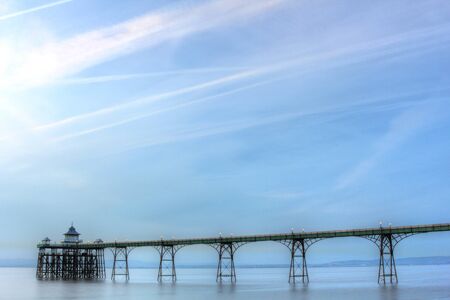 Old fashioned pier in the Bristol channel in England