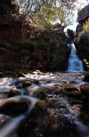 Ardessie falls in the beautiful scotish highlands の写真素材