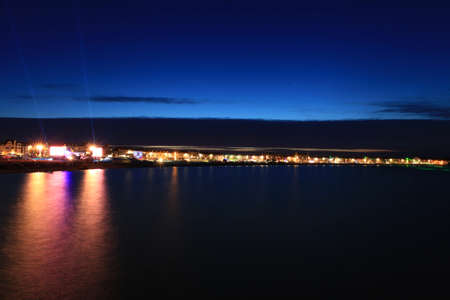 sports competition ceremony on weymouth seafrontの写真素材