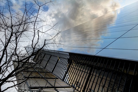 Contemporary London Architecture along the Thames River bank UKのeditorial素材