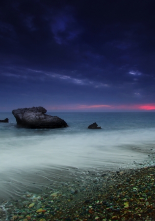 Aphrodite's birth place at sunset in Cyprusの写真素材