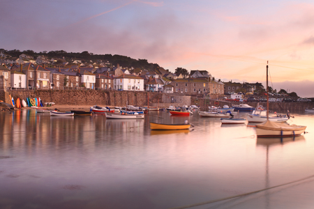 Morning Sunrise at Mousehole Cornwall South West Coast UKの写真素材