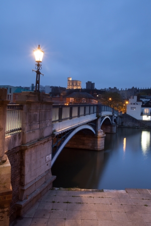 The bridge from Eton to windsor facing Windsor Castleのeditorial素材