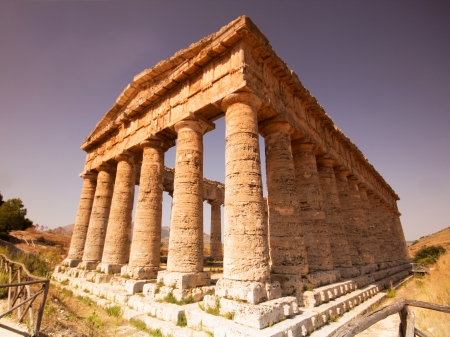 The Doric temple of Segesta in Northwestern Sicilyの写真素材